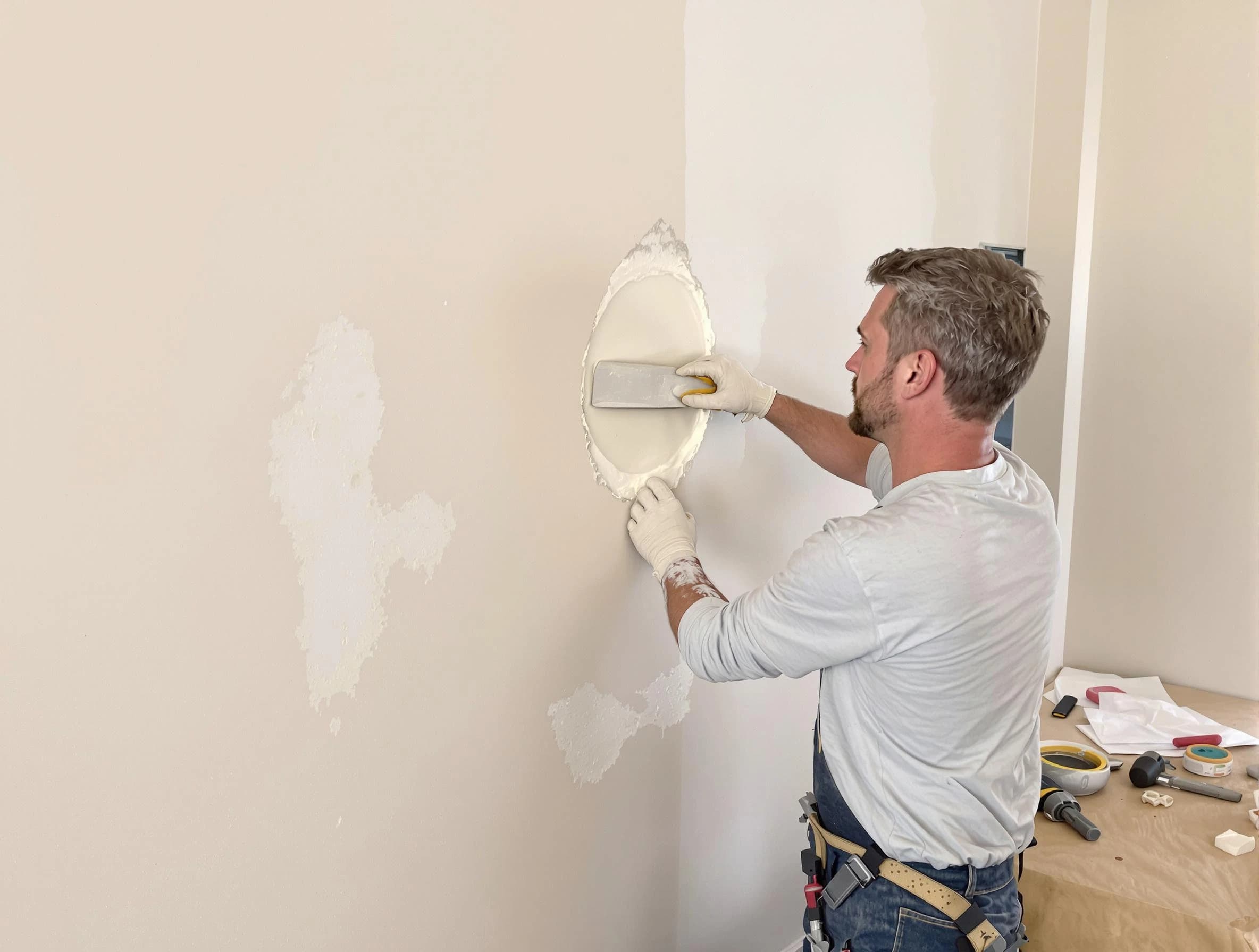 Brook Park House Painters technician patching a drywall hole in Brook Park, OH