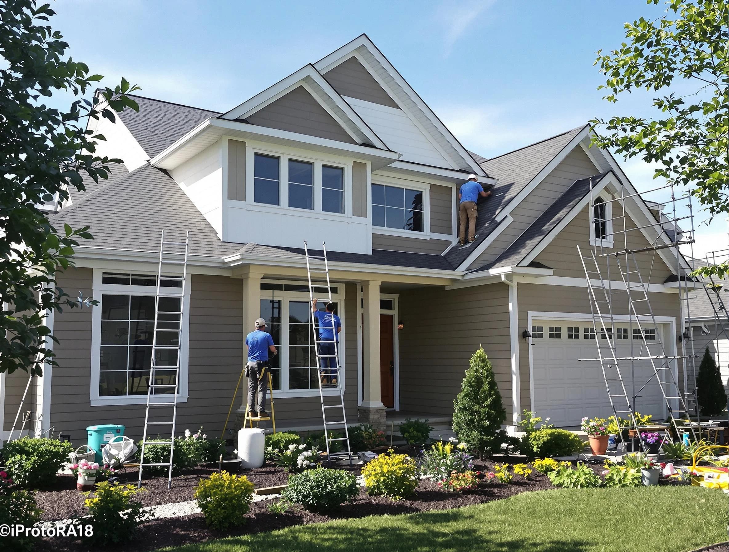 Detailed exterior painting by Brook Park House Painters in Brook Park