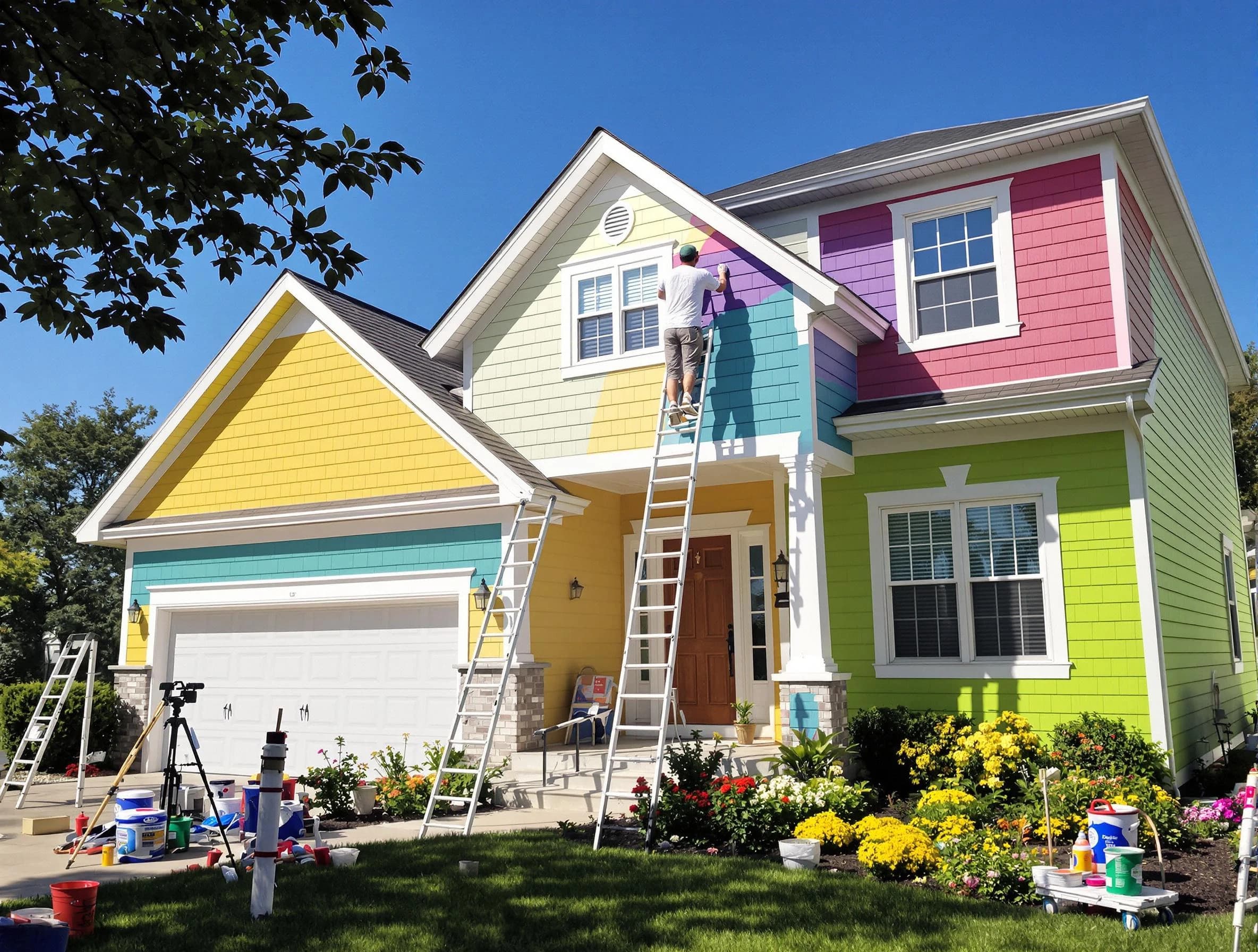 Brook Park House Painters professionals painting a home exterior in Brook Park, OH