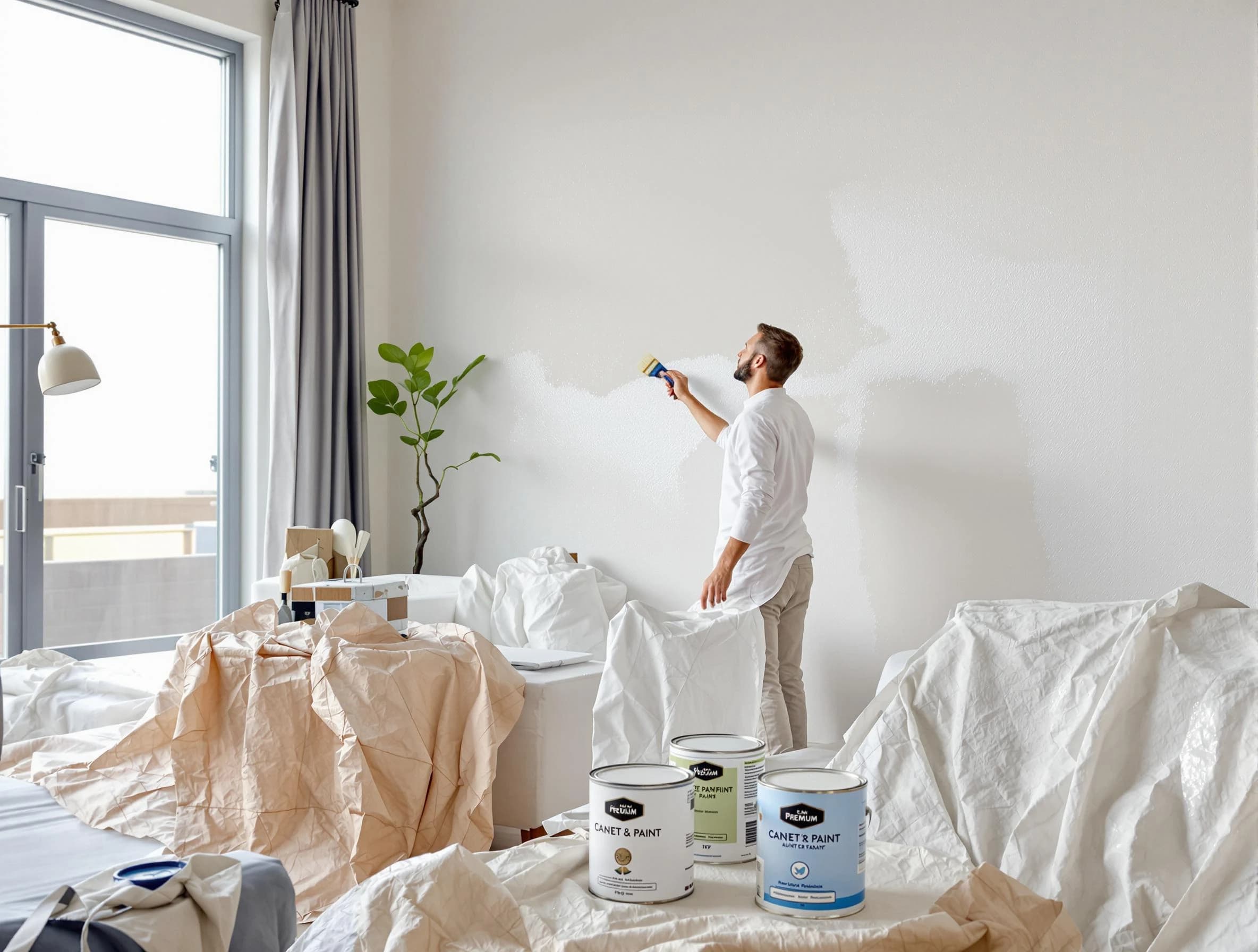 Brook Park House Painters team carefully painting an interior wall in Brook Park, OH