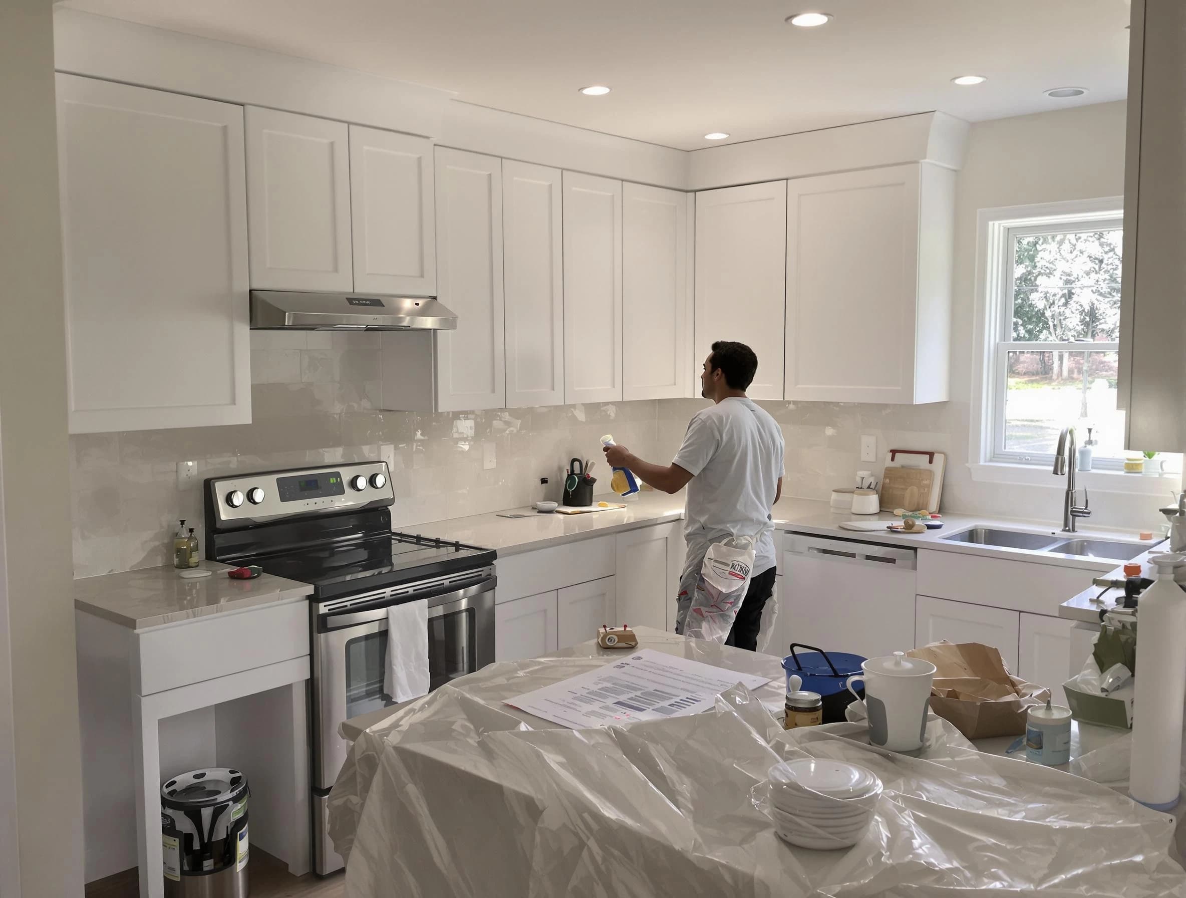 Brook Park House Painters performing detailed kitchen painting in Brook Park